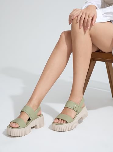 Image of UBFEN Womens Platform Sandals Comfortable Arch Support 2 Adjustable Straps | 2.75'' Lightweight Chunky Heel, Soft Cushioned Footbed, Non-slip for Dressy, Work, and Casual Wear