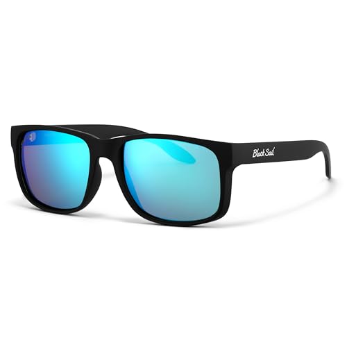 Black Sail Rudder Polarized Sunglasses – Square Frame, UV400 Protection, 7-Layer Mirrored Lenses for Men & Women