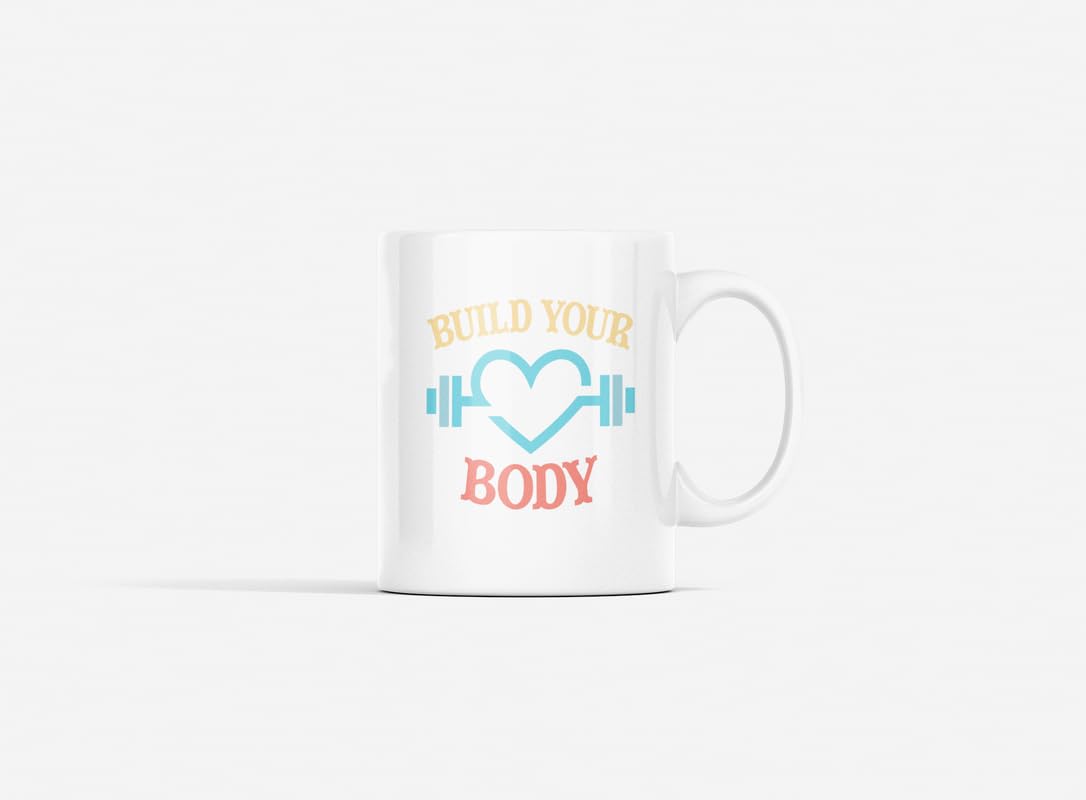 UNiOWN STORE Build Your Body Printed Ceramic Coffee Mug 250 Ml