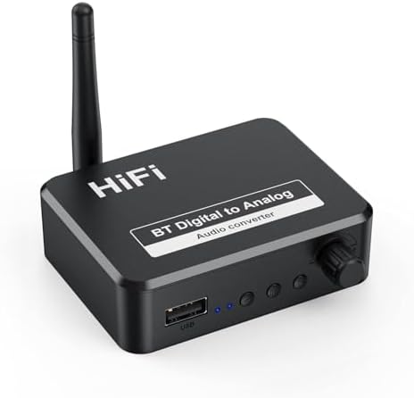 Tobo Bluetooth 5.1 Digital Audio Receiver, DAC, Digital to Analog Converter 3.5mm Aux RCA L/R U-Disk High Fidelity Optical Stereo 2 in1 Wireless Adadper - TD-843WA