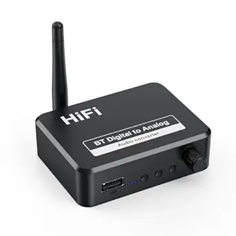 Tobo Bluetooth 5.1 Digital Audio Receiver, DAC, Digital to Analog Converter 3.5mm Aux RCA L/R U-Disk High Fidelity Optical Stereo 2 in1 Wireless Adadper - TD-843WA