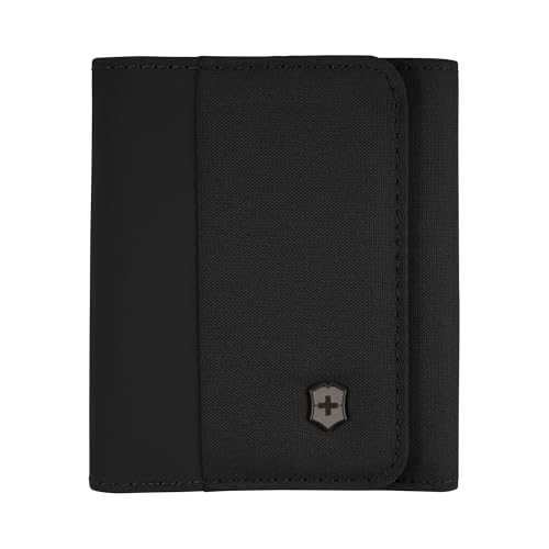 Victorinox Travel Essentials, Tri-Fold Wallet, RFID Wallet with Bill Compartment, ID Window and Card Slot - Black