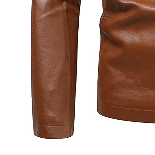 Chaqueta de cuero slim fit para hombre miniatura 6