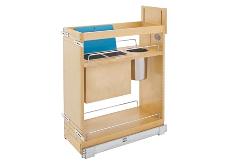 REV-A-SHELF Wood Base Cabinet Knife Block Pullout Organizer w/Soft-Close