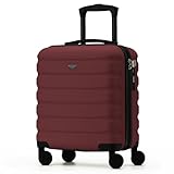 Flight Knight Carry On Suitcase 18x14x8 Hardside Built In TSA Lock & USB Port Lightweight Luggage Silent Double Spinner Wheels Maximum Underseat Carry-On Bag For American & United Approved Airlines