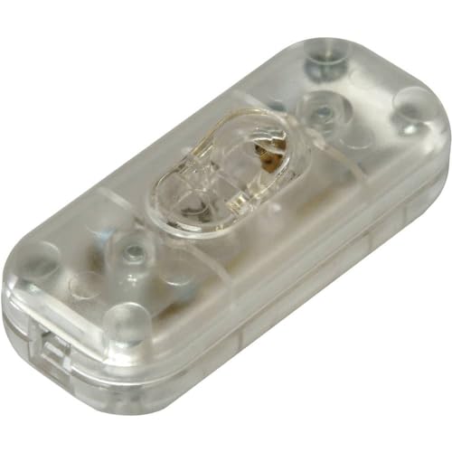 Kopp Schnurzwischenschalter, 1-polig, 250 V, 6 A, transparent, 191310089