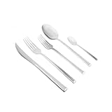 Hochwertiges Besteckset mit 60 Teilen Komplettes Essbesteck für 12 Personen Aus rostfreiem 18/10 Edelstahl gefertigt Formvollendetes Design Spülmaschinengeeignet