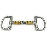 Equine Smile ES0235 Gebiss D-Ring D-Trense Einfach Gebrochen mit Kupfer Cherry Roller Gebissstärke 14 mm (12.5 cm)