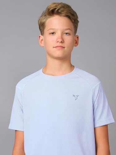 Image of TECHNOSPORT Boys Round Neck Slim Fit Sports T Shirt MATPIQ UPF50+ Polyester Raglan Sleeve Tshirt for Boys School Outdoor Play Sports Casual Slip On