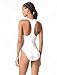 Michael Kors Swimwear Women's Laser Cut Scuba Zip Front One Piece, White, 10