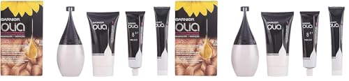 Garnier Olia Coloración Permanente sin Amoniaco, con Aceites Florales de Origen Natural, Tono 8.31 Rubio Miel, 1 Unidad (Paquete de 2), El embalaje puede variar