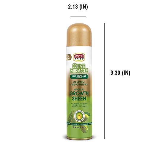 African Pride Olive Miracle Magical Growth Sheen Spray 8oz miniatura 5