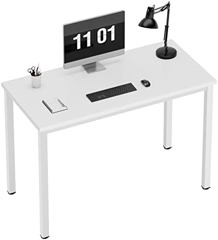 Need Small Desk, 39.4 inches Sturdy Writing Desk for Small Spaces, Small Computer Desk Teens Desk Study Table Laptop Desk Home Ofice Desk, White