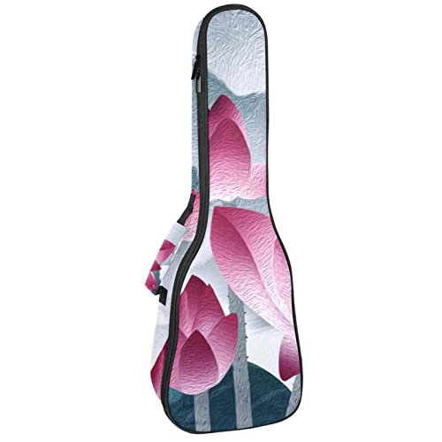 Housse ukulélé ténor style peinture lotus idéale pour aller en concert à pied