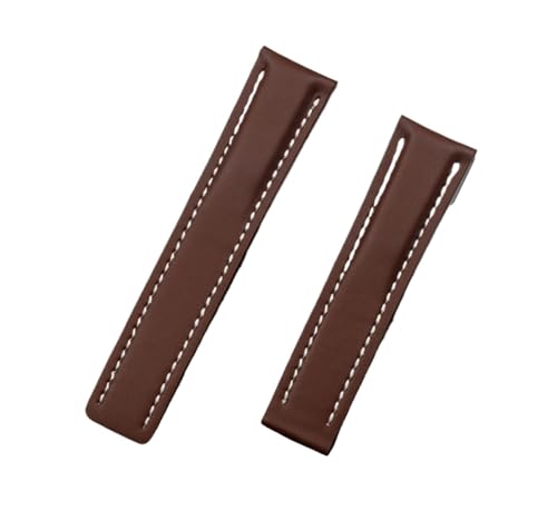 [INEOUT] Watch Band Compatibleƌ݊̂Strap݊ Navitimer WorldAvenger Superoceanxg20mm 22mm 24mmS(Brown flat leather,WITH BLACK 