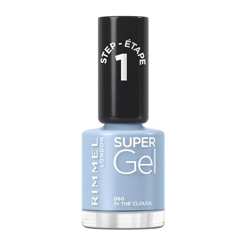 Rimmel Super Gel, 060 In The Clouds, Long-Lasting Nail Polish, Glazed Finish, Easy Application, Gel-like Manicure, Chip Resistant, Clean Formula, 12ml