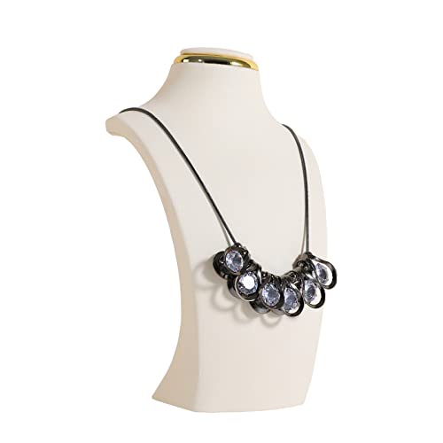 GemeShou Soporte de almacenamiento de collar beige para vender, organizador de collar de terciopelo, pequeños soportes de exhibición de busto de joyería 【Beige-S altura 8.27 pulgadas】