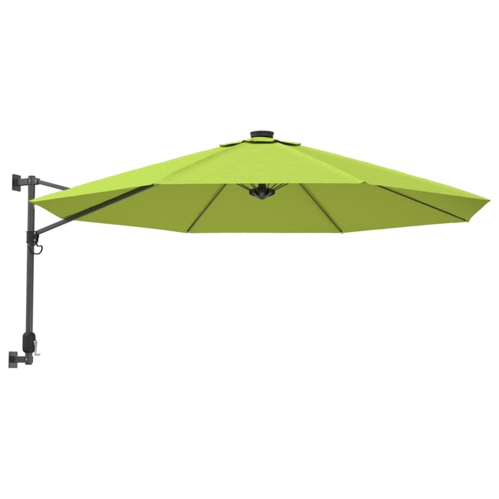 vidaXL Wall-Mounted Parasol in Apple Green - Garden Umbrella with Tiltable Design and UV Protective Polyester Canopy - 290 cm Diameter with Durable Aluminium Frame