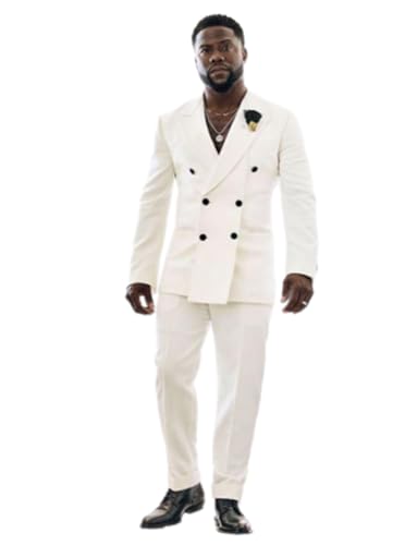 Men's 2-Piece Suit Double Breasted Buttons Jacket and Pants for Dinner Prom Party