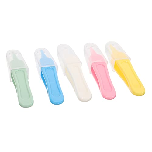 Hemoton Precision Tweezers 25 Pcs Booger Clip Abs Baby Toiletries Round Head Pink Stuff Cleaner #TOP4