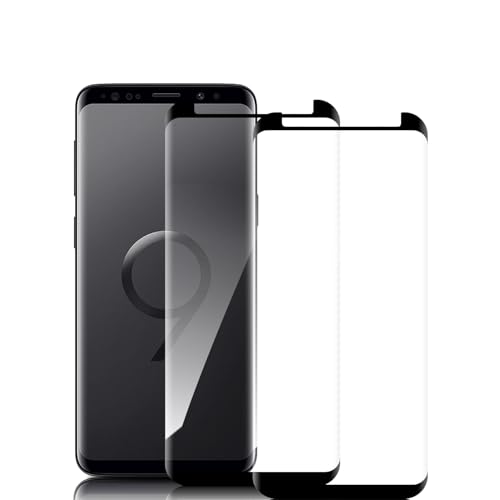 Schutzfolie für Panzerglas für Samsung Galaxy S9 2 Stück 9H Glas Displayschutz 3D Gebogen Folie Kompatibel mit Handyhülle für Samsung S9