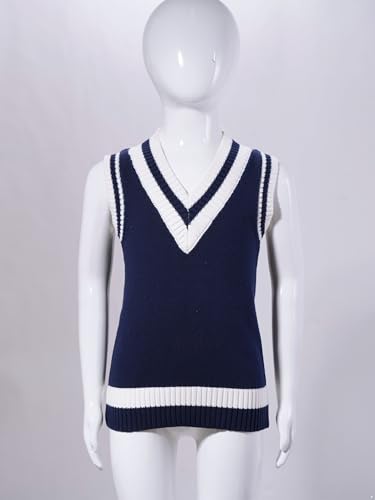 JEATHA Kids Boys' School Uniform Sweaters Vest Sleeveless V-Neck Cotton Knitted Pullover Tops3