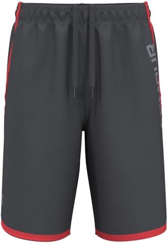 Under Armour Kids Stunt 3.0 Printed Shorts (Big Kids) - Pure Polyester Fabric - Encased Elastic Waistband Castlerock/Red Solstice/Steel MD (10-12 Big Kid) One Size