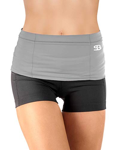 Stashbandz Sports Running Belt Waist Pack, Travel Money Bag Fanny Pack Workout, 3 Large Security Pockets Plus 1 Zippered Pocket Pouch Fits Phones and More, Extra Wide Spandex, USA Made