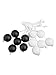 Ladder Ball Replacement Balls, 6-Pack Ball Bolas Set with Nylon Rope for Ladder Toss Game, Black/White and Red/Blue, 50cm Cord Length（Black+White）