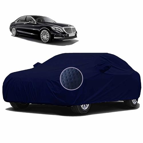 Image of Sulfar 100% Waterproof Car Body Cover Compatible with Mirror for Mercedes Benz S 300 (Triple Stitched, Full Bottom Elastic, Blue-TB)