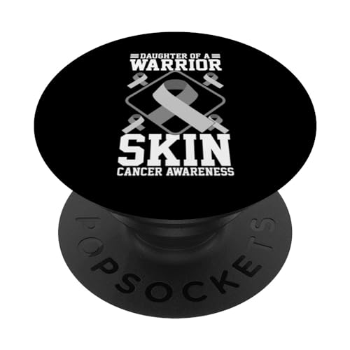 Skin Cancer Test Black Ribbon Surivivor Fighter Melanoma PopSockets Swappable PopGrip