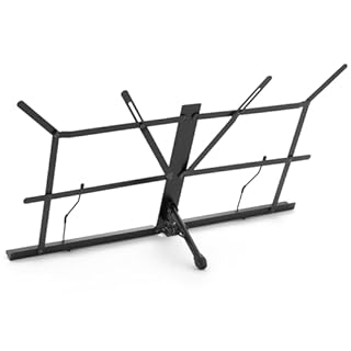 TIGER Mus25-Bk Supporto per Musica Pieghevole da Tavolo Con Borsa per Il Trasporto, per Spartiti Desktop