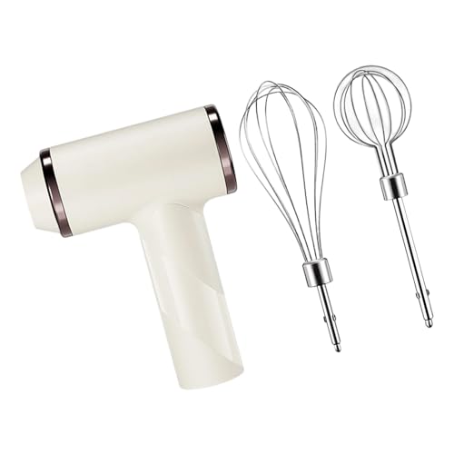 PANGBOER Batidora de mano eléctrica de triple función con batería de 3 velocidades de 800 mAh y 2 accesorios para hornear y cocinar mezclador de acero inoxidable