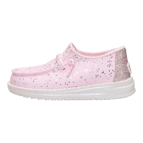 Image of HEYDUDE Girl's Toddler Wendy Sparkle Surprise | Slip On Shoe with Elastic Laces