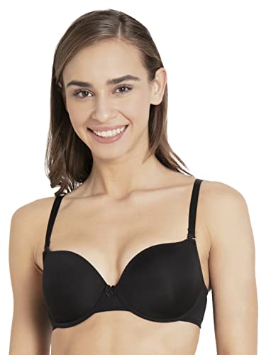 Image of Jockey UL60 Women's Under-Wired Padded Micro Touch Nylon Elastane Stretch Medium Coverage T-Shirt Bra with Detachable Straps