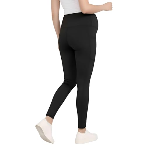 Image of Motherhood Maternity Women's Over the Belly Workout Activewear Pregnancy Leggings with Pockets