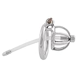 TERNENCE Metal Male Chastity Device Steel Stainless Cock Cage Sex Toy Ring with Tube (1.77 inch / 45mm)