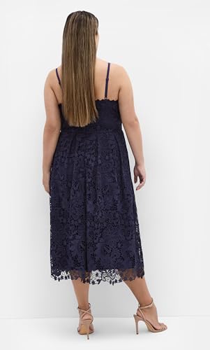 Image of City Chic Women's Plus Size Cocktail Dress - Scarlet Bustier Lace Midi