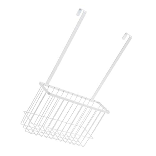 RUNROTOO Cesta de Almacenamiento Colgante Alargada Blanca de Hierro para Puerta de Armario, Organizador de Cocina y Baño, Soporte Resistente para Ahorrar Espacio, 12 Piezas