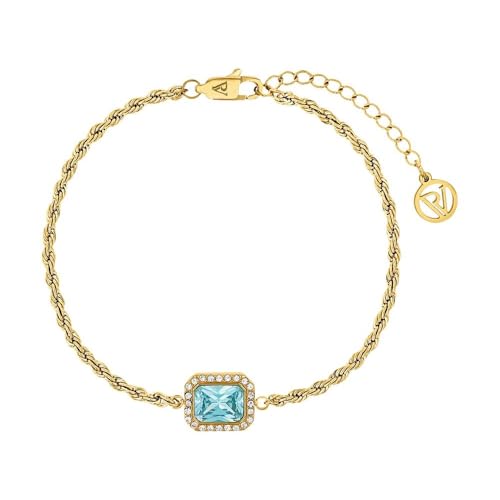 Bracelet Paul Valentine femme de haute qualité avec zircone et finition acier inoxydable durable