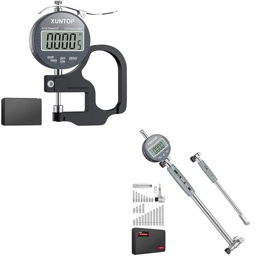 Kit profesional de medición de diámetro y espesor: Calibrador digital de espesor 0.5 pulg. y indicador digital de diámetro 0.7-6 pulg. con 23 piezas de yunques, para metal, automotriz y mecanizado CNC miniatura 1