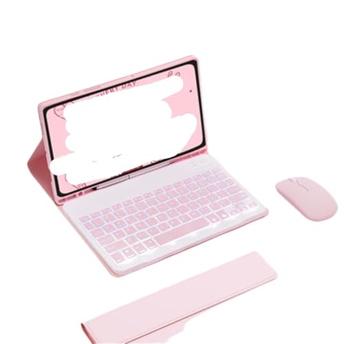 Étui clavier iPad 10e/11e gén avec protection cuir rose et souris amovible