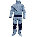 Wjnvfioo Kayak Dry Suits Men Hooded Paddling Drysuit Waterproof Rafting Fishing Rescue Clothes Gray S