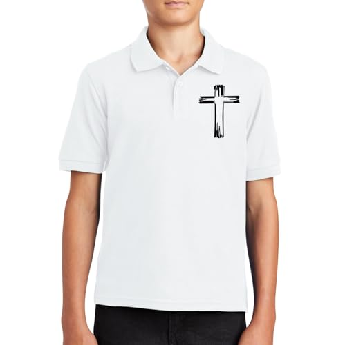 Girls Cross Embroidery Golf Polo Shirts Kids Short Sleeve School Uniforms Teen Summer Button Down Collar Shirt2