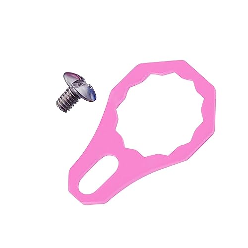 釣りリールロックプレート修理アクセサリー 釣りタックルツール ネジ付き ピンク, 21.5x14.1mm