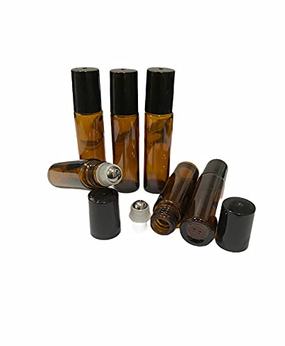 Kit 10 frascos vidro âmbar Roll-on 10ml Premium (vidro grosso)