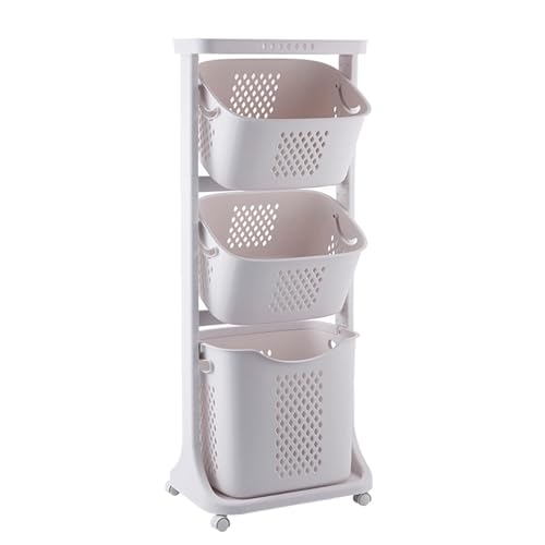 Panier à linge vertical gain de place avec étagère de rangement intégrée