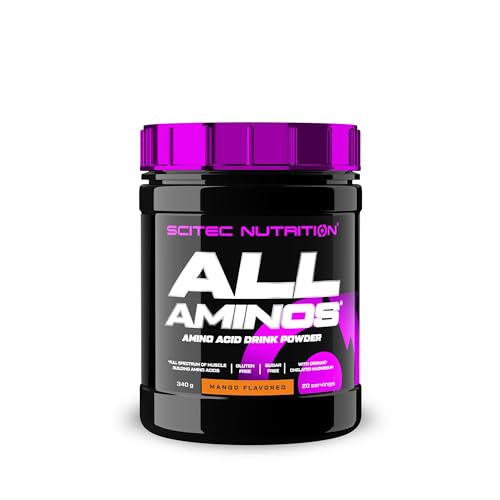 Scitec Nutrition All Aminos - Essentielle Aminosäuren - mit Magnesium - Glutenfrei, zuckerfrei - Ideal für Training und Erholung, 340 g, Mango