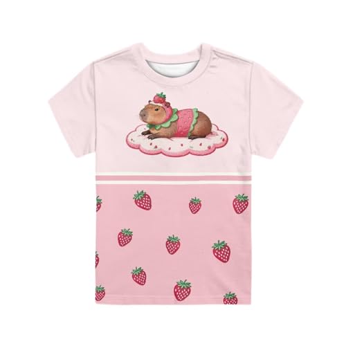 Image of WELLFLYHOM Kids Tshirts Girls Boys Short Sleeve Crewneck Tees Shirts Casual Sport Pullover Tops Size 3-16 Years