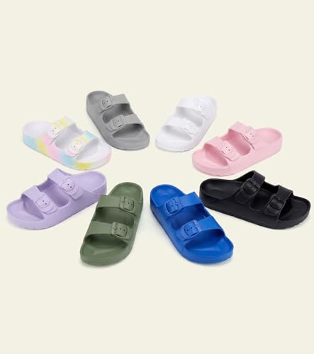 Image of Kids Slides Sandals Double Buckle Adjustable Boys Girls